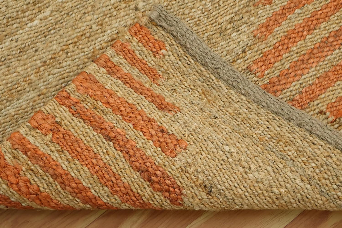Kilim Area Rug 2x3 Flatweave Hand Braided Jute Offwhite Beige Design Handmade Boho Thick 0.27" Geometric Pattern Carpet Sisal Jute Rug Indoor Outdoor Use Rugs for Bedside, Kitchen, Yoga Mat - Colors A