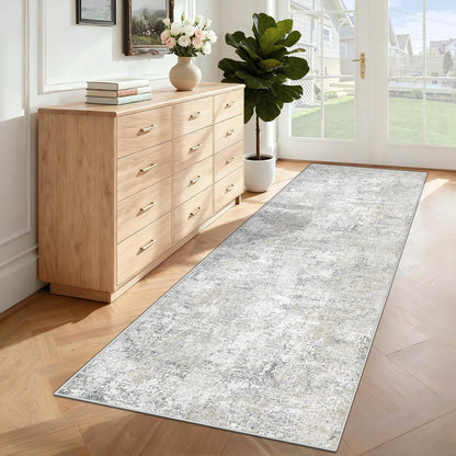 XLUEZ 8x10 Area Rugs for Living Room, Washable Modern Abstract Large Area Rug Neutral Soft Non Slip Kids Rug Stain Resistant Indoor Carpet for Bedroom Nursery Dining Children's Room(Blue, 8'x10')