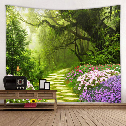 LYFANS Wooden Bridge Water Printing Fabric Tapestry Decorative Wall Art Tablecloth Bed Cover Picnic Carpet Beach Towel Bedroom Dormitory Living Room Multi functional Tapestry 79 x 59 inches