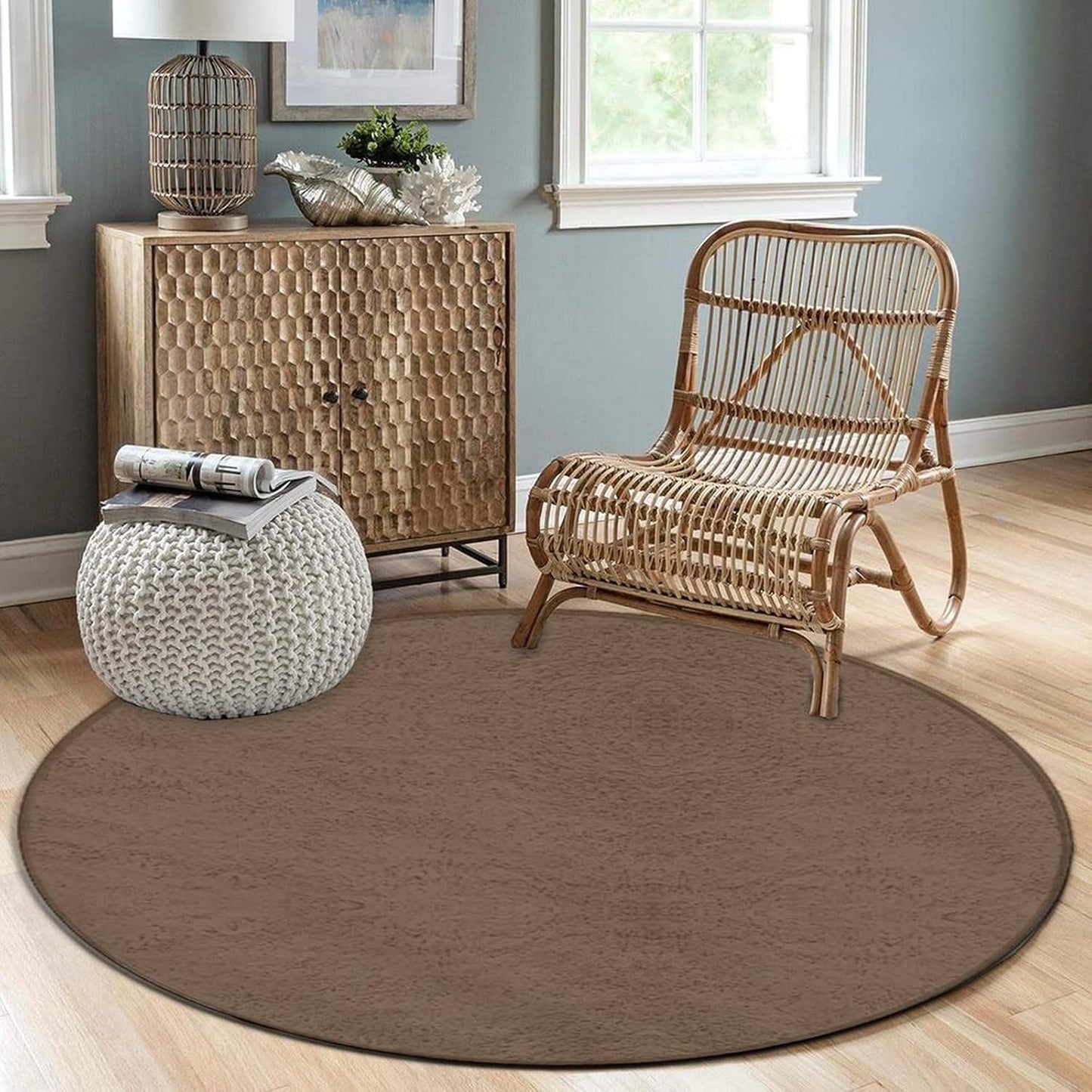 Room Sofa Yoga Soft Round Carpet, Modern Round Area Rug, Non Slip Machine Washable Kitchen Office Circle Rug Purple, 36inch