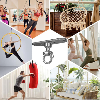 Heavy Bag Hanger,Stainless Wall Ceiling Mount Hook 180°/360° Rotation Wood Beam Holder Body Weight Strength Training Systems, Aerial Yoga Swing & Hammock