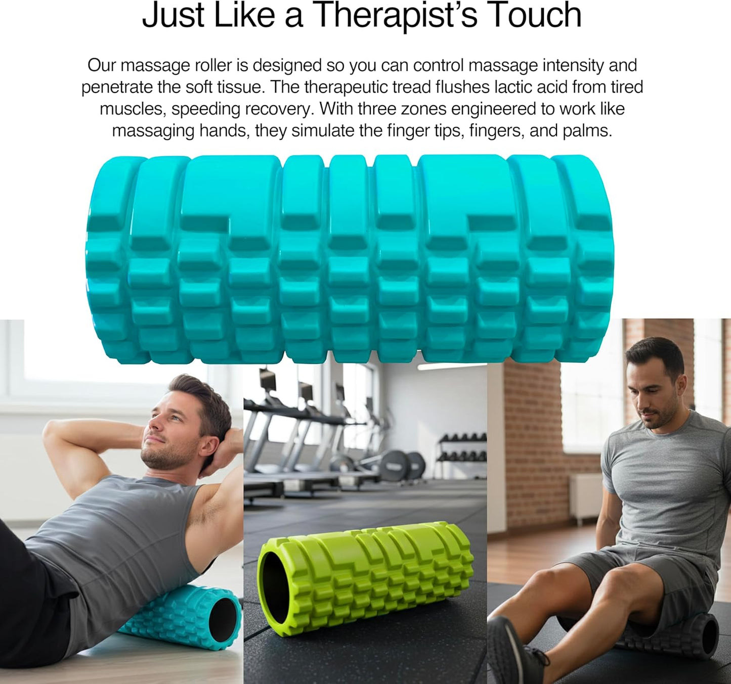 321 STRONG Foam Roller Set with: Hollow Core Roller, Muscle Roller Stick, Stretching Strap, Spikey Ball, Quick Start Guide, Carry Bag, and 4K eBook