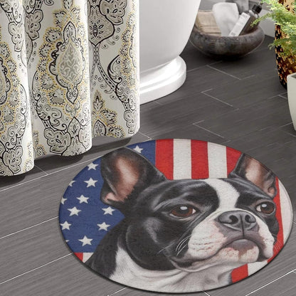 Machine Washable Modern Round Area Rug, Room Sofa Yoga Soft Round Carpet, Home Decor Non Slip Kitchen Office Circle Rug Union Jack Flag UK Mandala Art, 60inch