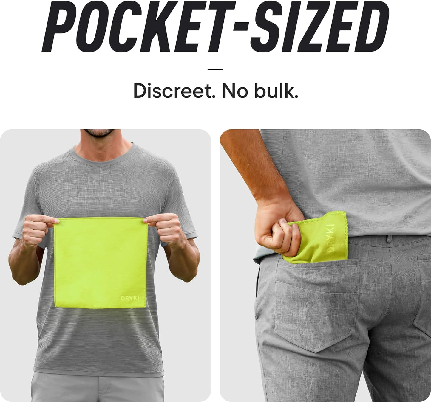 DRYKI Pocket-Sized Sweat Towels - The Original Sweat Absorbing Handkerchiefs - Quick-Dry Microfiber Sweat Rags for Face, Hands, & Body - Men & Women - Gym, Sports, and Work (Blue: 5 Pack)
