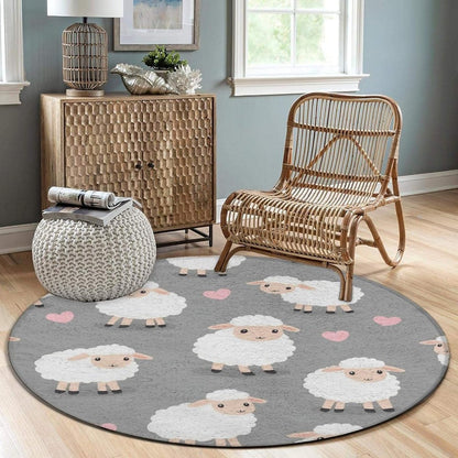 Large Home Decor Mat, Soft Round Yoga Carpet, Non Slip Machine Washable Home Office Circle Rug Gothic Witchy Sun Moon Mushroom Moth