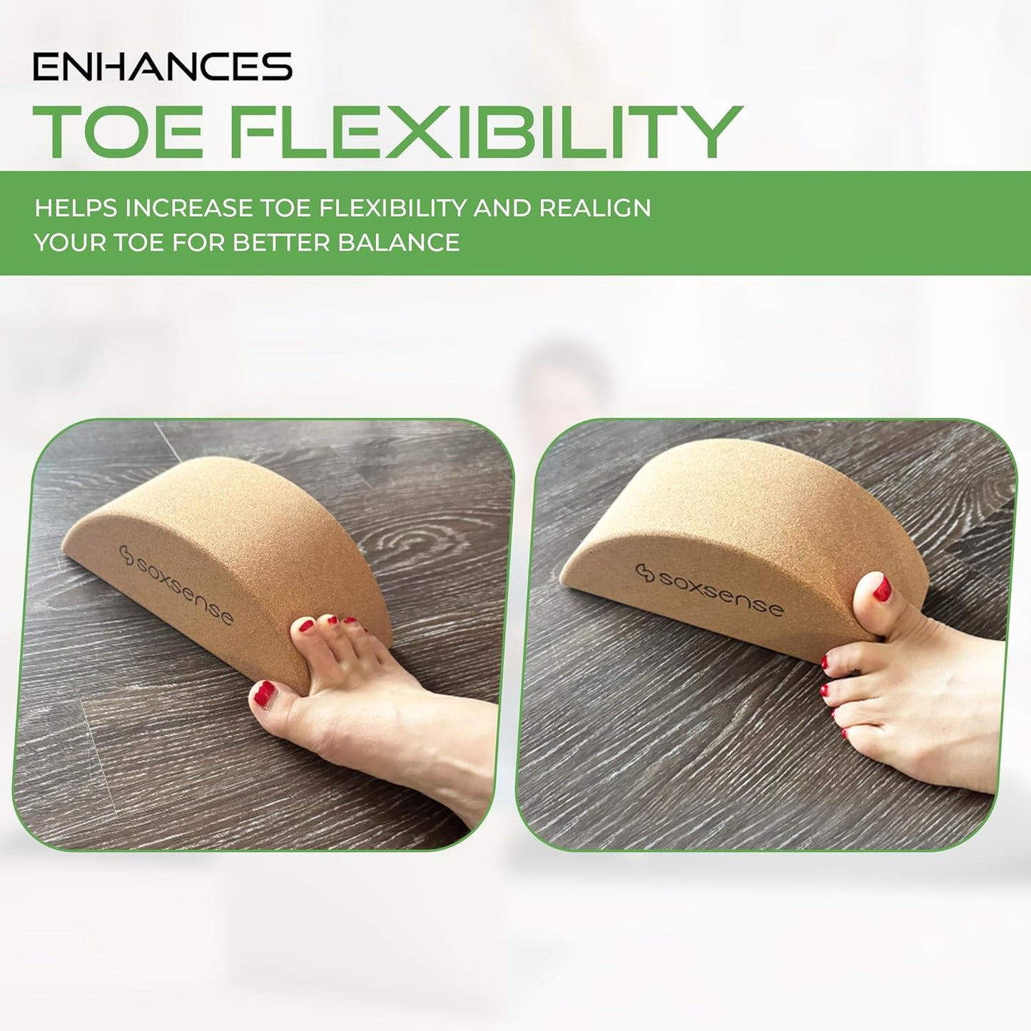 Soxsense Half Moon Recovery Block & Calf Stretching- Improve Balance, Stability & Foot Mobility/Calf Stretcher for Plantar Fasciitis Relief/Yoga & Pilates Balance Trainer