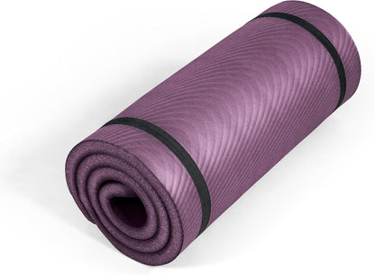 Tone Fitness 1-Inch Thick Yoga Mat | High-Density, Non-slip Exercise Mat with Carrying Strap for Yoga, Pilates, & Home Gym Workouts | Multiple Options