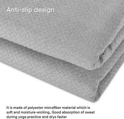 Hot Yoga Towel with Grip Dot, Non Slip Sweat Absorbent Microfiber Yoga Mat Towels for Hot Yoga, Pilates, Fitness and Workout 72inch x 24inch