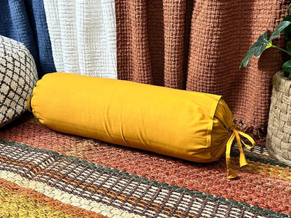 Ivory Cotton Bolster Cover – 16x6 in | Set of 2 | Soft, Washable Pillowcase for Round Yoga & Neck Roll Pillows