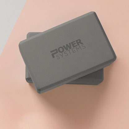 Power Systems Yoga Block | Commercial Grade Foam, Lightweight, Durable Ergonomic Support for Home and Studio Use | Yoga, Pilates, Meditation, Flexibility, and Balance with Textured Non-Slip Grip and Smooth Edges