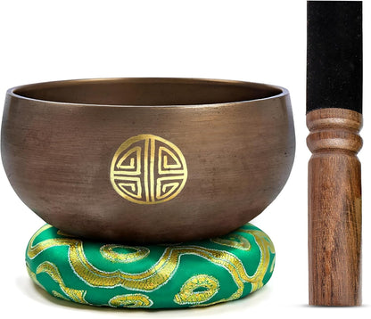 Tibetan Singing Bowl Set Brass - Master Healing Grade - Authentic Handcrafted Sound Bowl by Himalayan Bazaar