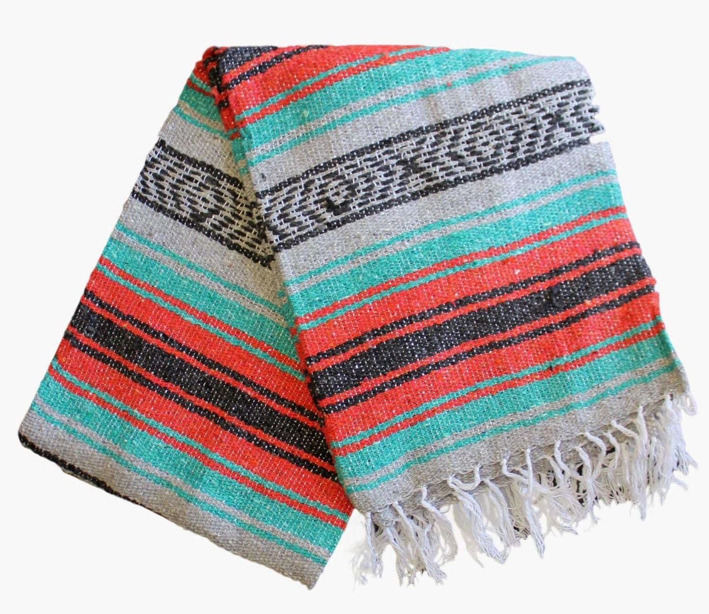 Del Mex Classic Mexican Blanket, Large Authentic Woven Falsa Throw (70"x50"), Artisan Southwest Décor for Beach, Yoga, Outdoors (Lavender)