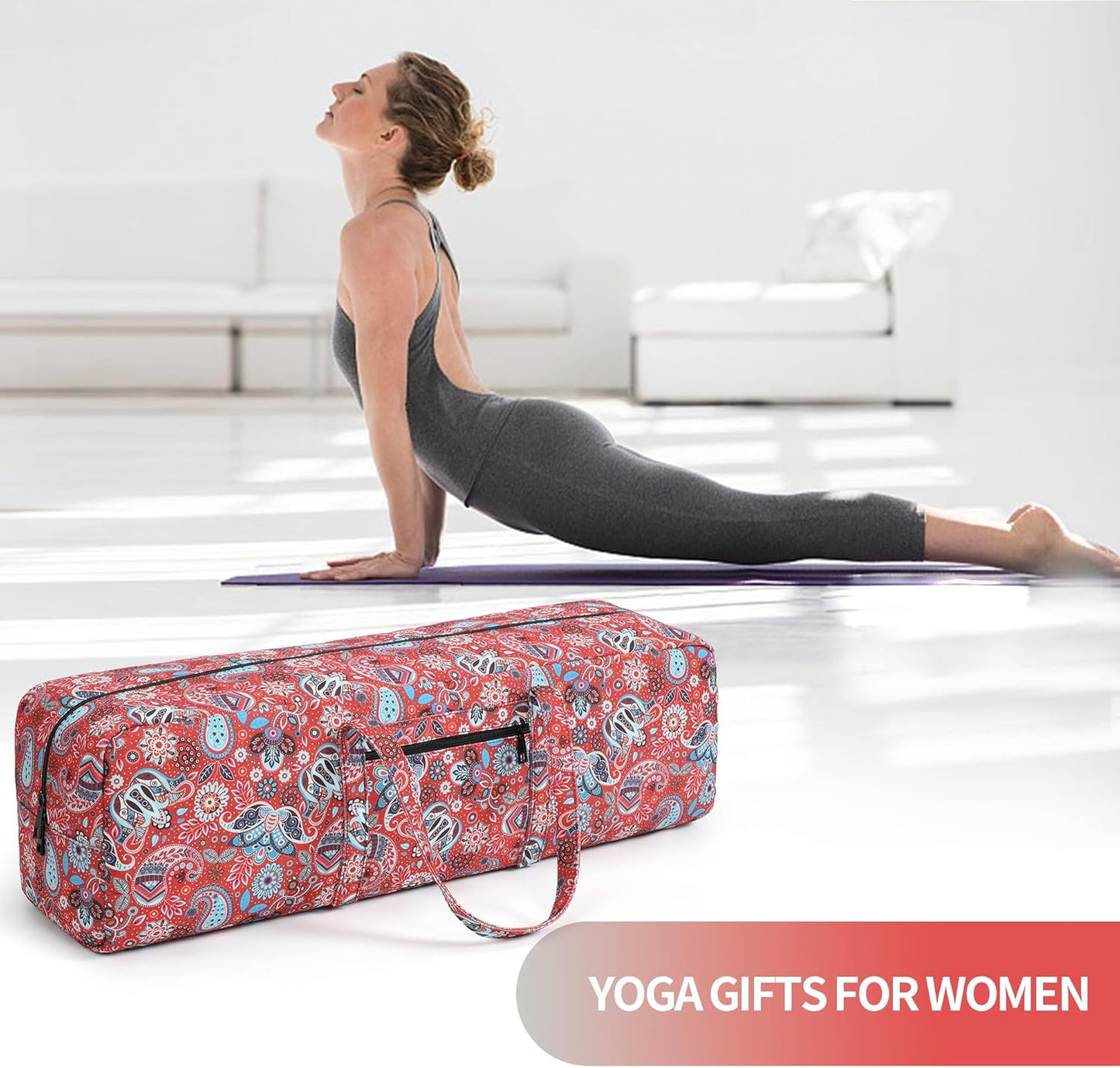 Boulder Bee | Yoga Mat Bag | Large Yoga Mat Carrier with Wet Pocket | Yoga Gifts | Gym Tote Bag for Women