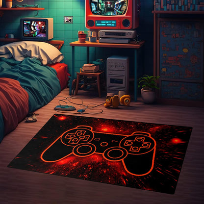 Game Controller Rugs for Bedroom Boys Living Room Gamer Gamepad Red Carpets Floor Mat Player Indoor Mats Gaming Art Design Home Decor Crystal Doormat Yoga Mats 3'x5'