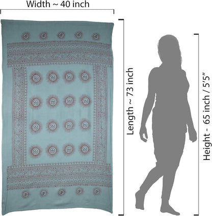 Yoga Scarf Meditation Shawl Large Wrap Hindu Prayer Stole OM print