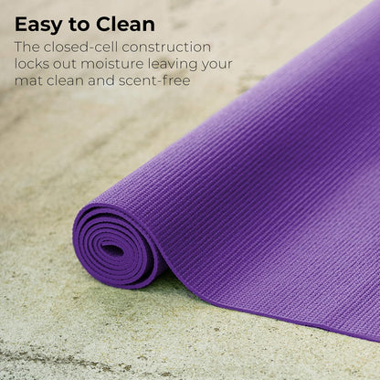 10-Pack Yoga Mat, 68" x 24" Non Slip Exercise Mat, 4mm Thick Gym Mat for Fitness and Stretching, Bulk Non Toxic Yoga Mats for Schools and Studios