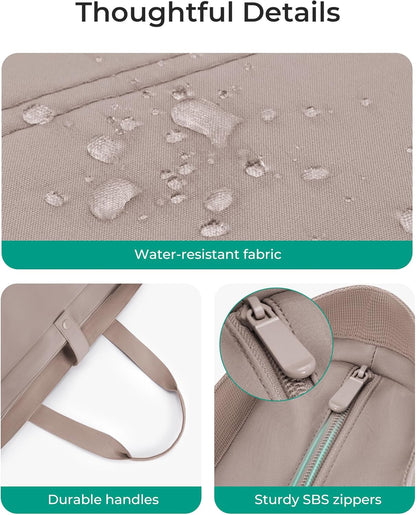 BAGSMART Tote Bag for Women, Foldable Tote Bag With Zipper Travel Shoulder Bag Handbag for Work