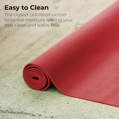 10-Pack Yoga Mat, 68" x 24" Non Slip Exercise Mat, 4mm Thick Gym Mat for Fitness and Stretching, Bulk Non Toxic Yoga Mats for Schools and Studios