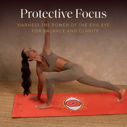 KARMA AND LUCK Radiant Protection Yoga Towel, Absorbent, Non-Slip Hot Yoga Mat Towel, Silicone Grip & Soft Terry Suede for Spiritual Energy Shield & Clarity, 26” x 72”