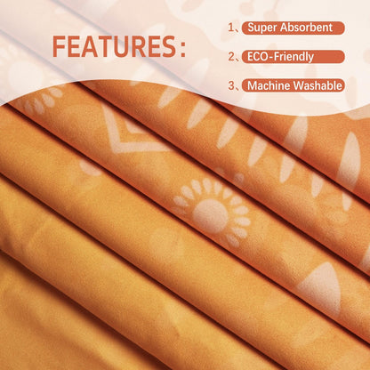 Hot Yoga Mat Towel with Corner Pockets Yoga Towels for Hot Yoga Non Slip with Travel Bag Sweat Absorbent Yoga Blankets Mat Cover for Workout Gym 70"x26" (Mountain-01, 70x26)