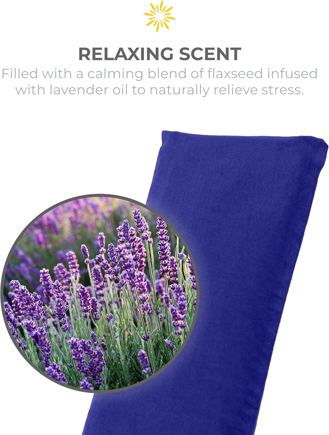 4-Pack Unscented Sateen Eye Pillows, Low-Luster, 9’’ x 4’’ Flaxseed Weighted Eye Mask for Sleeping, Hot or Cold Therapy for Relaxation, Migraine, and Headache, Blue
