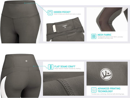 QUEENIEKE Women Yoga Pants Color Blocking Mesh Workout Running Leggings Tights