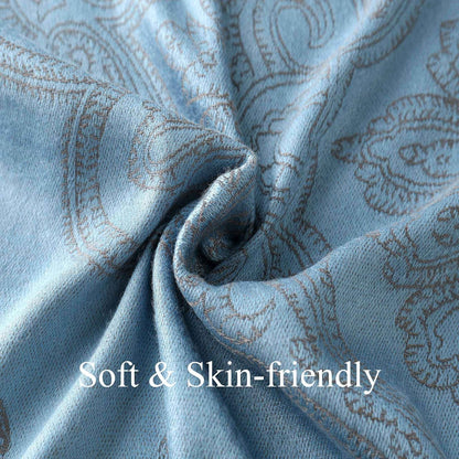 Ciormis Two Tone Silky Paisley Pashmina Shawl Scarf,Soft Women's Rave Jacquard Pashminas Wrap Scarves
