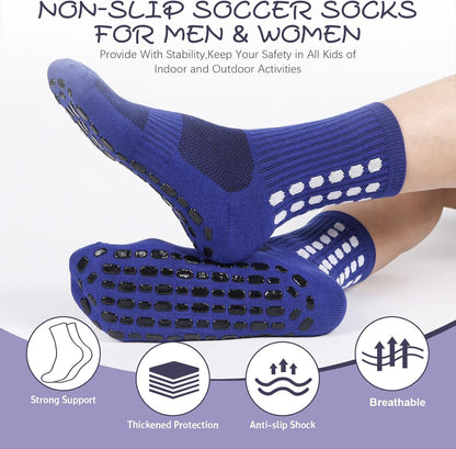 Barrlves 6 Pairs Grip Soccer Socks Colorful Non Slip Sports Football Basketball Hospital Yoga Socks for Men Women