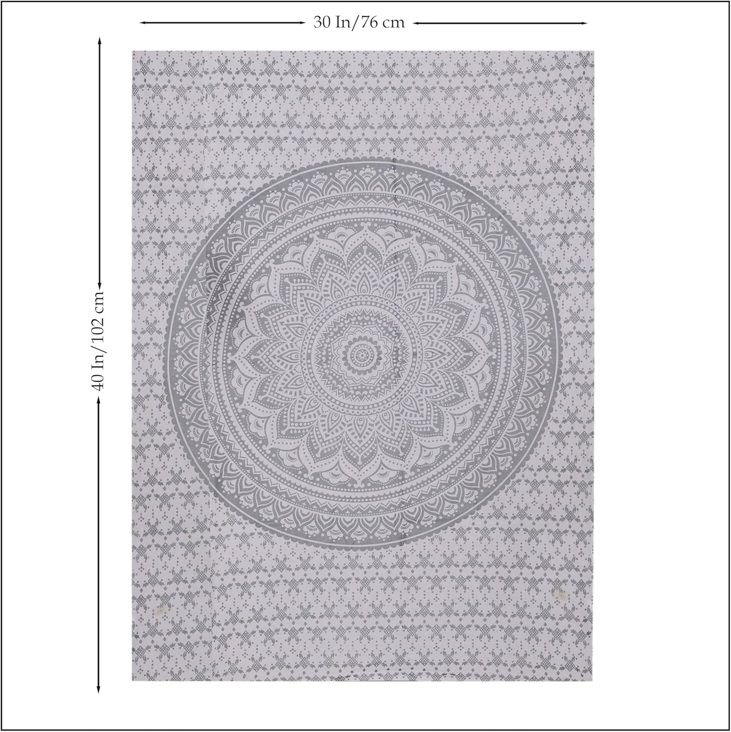 THE ART BOX Original Gold Tapestry Wall Hanging Mandala – Cotton Throw Tapestry – Boho Bedding White and Gold Medium Bedspread 54x60 Inches – Meditation & Yoga Rug Mat