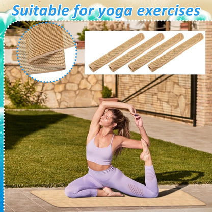 4 Packs Straw Beach Mat 20 * 70 inch Waterproof Non Slip Straw Mat Foldable Lightweight Picnic Mat for Camping Sunbathing Picnic Floor Yoga