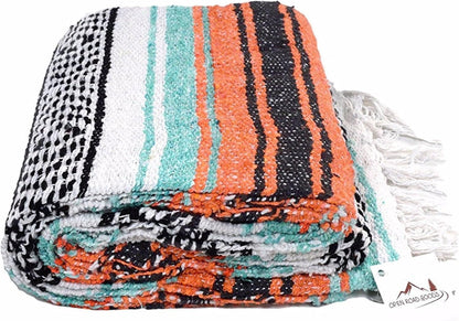 Open Road Goods Bulk Falsa Blankets - Handwoven Authentic Mexican Falsa - Great for Weddings, Yoga, Beach, Picnics, or Mexican Throw! (Tan, 7 Pack)