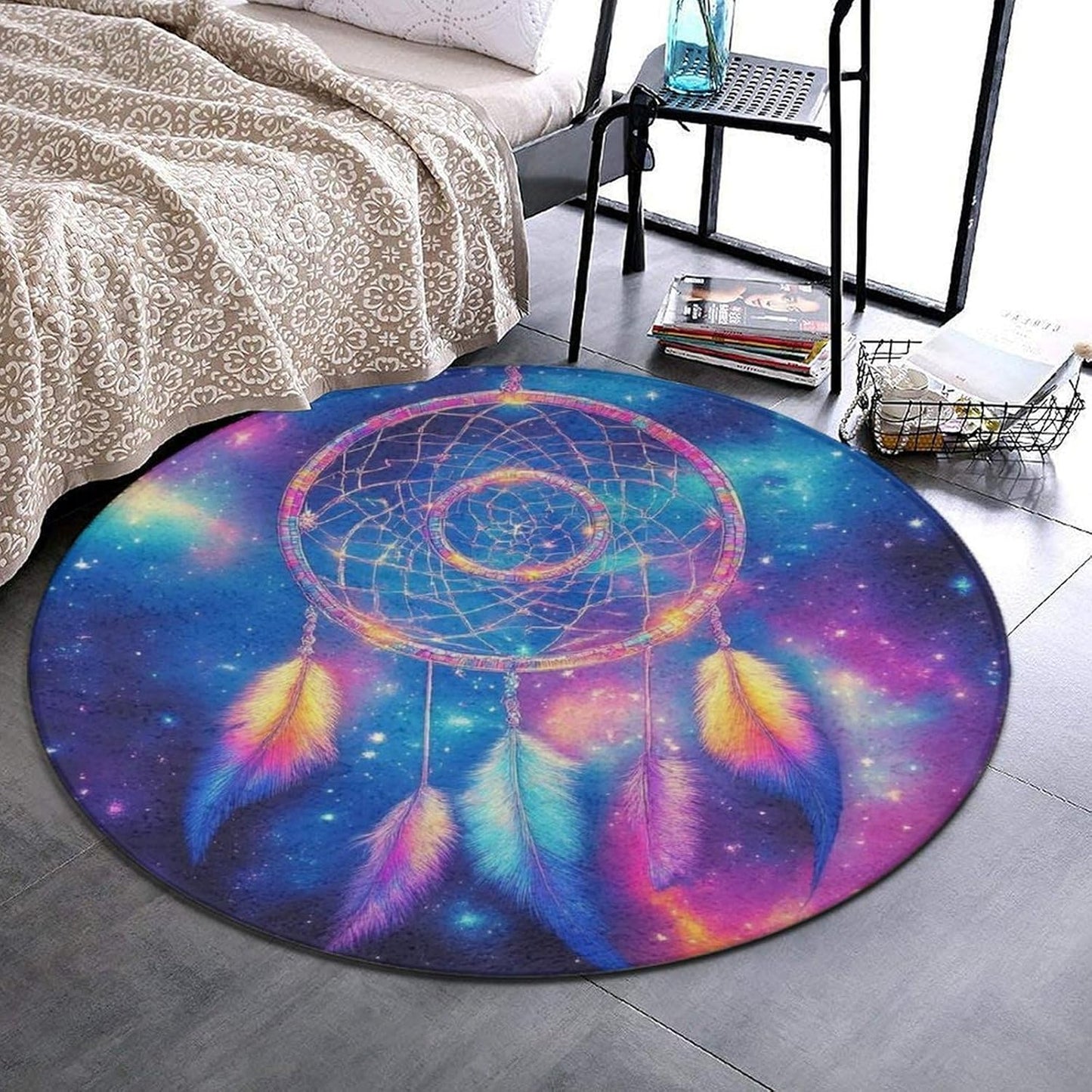Room Sofa Yoga Soft Round Carpet, Home Decor Non Slip Kitchen Office Circle Rug, Machine Washable Modern Round Area Rug Beach Turtles, 60inch