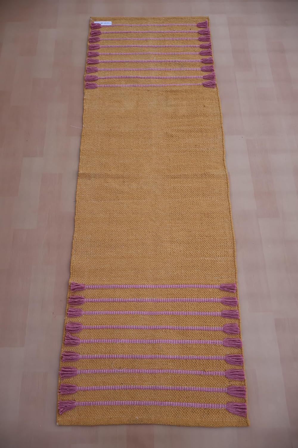 Jaipur Art & Rugs Cotton Yoga Rug - Eco-Friendly Hand-Woven Thick Mat (24”x72”x5mm) for Everyday Fitness at Home - Comfortable & Extra-Long - Colors B
