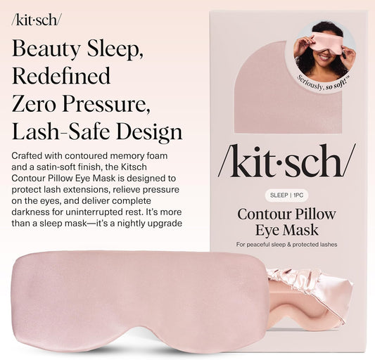 Kitsch Weighted Satin Sleep Mask - Weighted Eye Masks for Sleep and Travel - Lavender Ultra-Soft Sleeping Eye Mask for Women and Men - Light Blocking, Adjustable Strap, (4.1oz/116g)