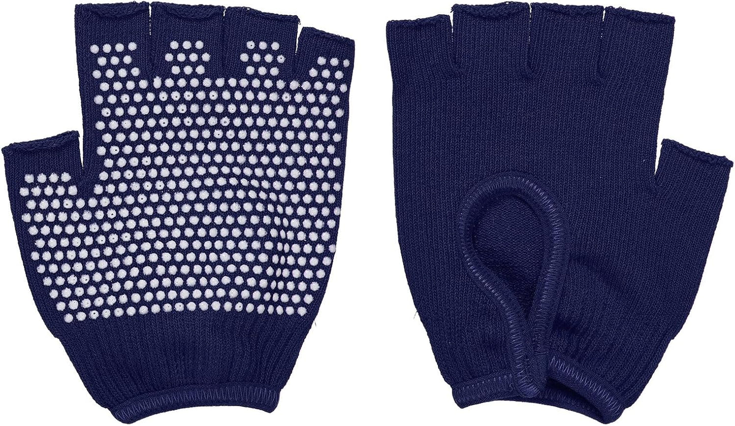 Yoga Gloves, Non Slip Fingerless Pilates Gloves Breathable Exercise Workout Mittens