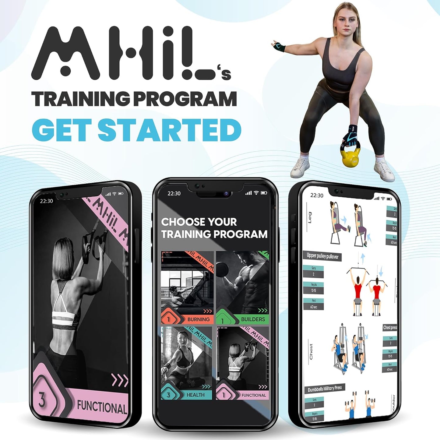 MhIL Workout Gloves for Women – Breathable Gym Gloves for Women with Palm Protection and Enhanced Grip – Padded Weight Lifting Glove for Womens with Wrist Wraps Support Weightlifting Exercise Cycling