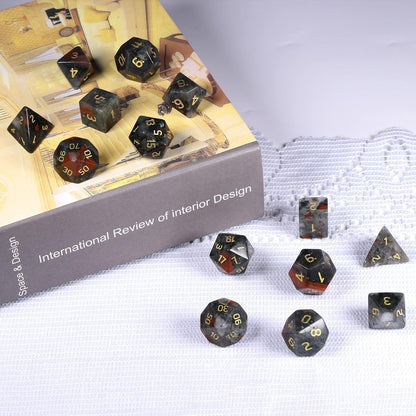 mookaitedecor 7 PCS Blue Howlite Turquoise Crystal Polyhedral DND Dice Set, Polished Tumbled Stones Dices for RPG MTG Table Games Home Decoration