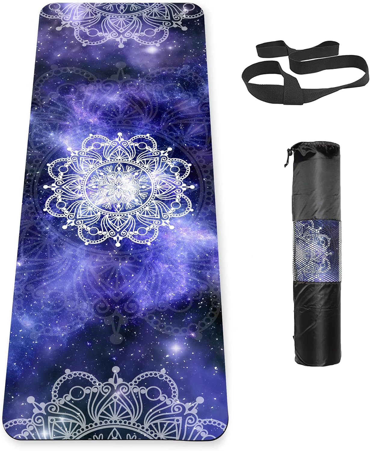 Non Slip Yoga Mat TPE Workout Mat for Men Women, Thick Workout Mat with Carrying Strap, Fitness Mats for Exercise, Yoga, Fitness, Pilates, Floor Workouts (72" x 24" x 6mm)