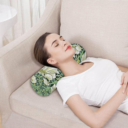 c Neck Roll Pillow Bolster Round Health Memory Foam Long Cervical Cylinder Pillows with Removable Washable Cover for Body Bed Legs Back Yoga - Colors B