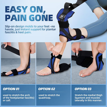 comness Foot and Calf Stretcher-Stretching Strap For Plantar Fasciitis, Heel Spurs, Foot Drop, Achilles Tendonitis & Hamstring. Yoga Foot & Leg Stretch Strap. (Black)