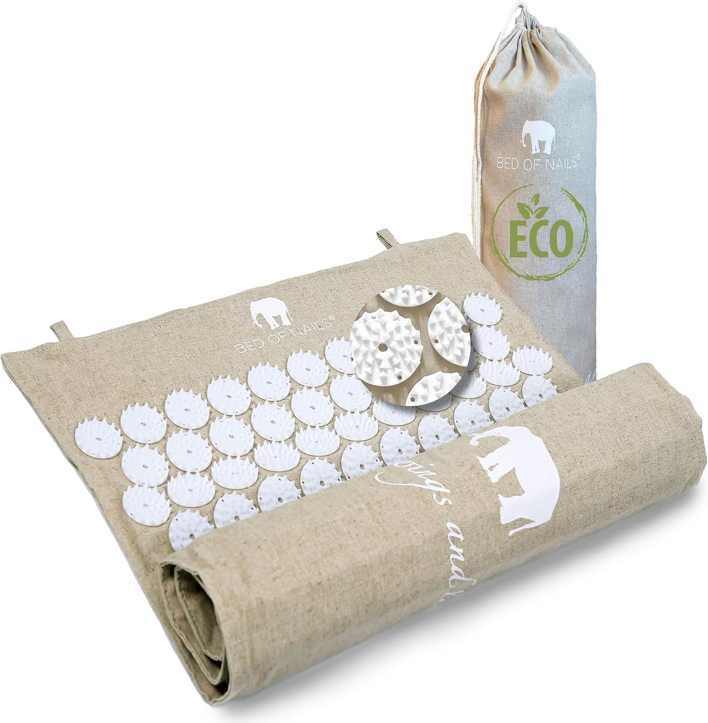 Bed of Nails ECO Pillow Original Acupressure Mat Design with 2142 Precision Nails, 15 x 6 x 4