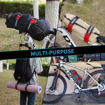 Bike Rack Straps with Extra-Wide Silicone Anti-Slip Coating, 2-Pack Trilancer Adjustable Bike Wheel Stabilizer Strap with Hook and Loop for Car and Wall Mount,Transportation and Storage (29.5''x1.5'')