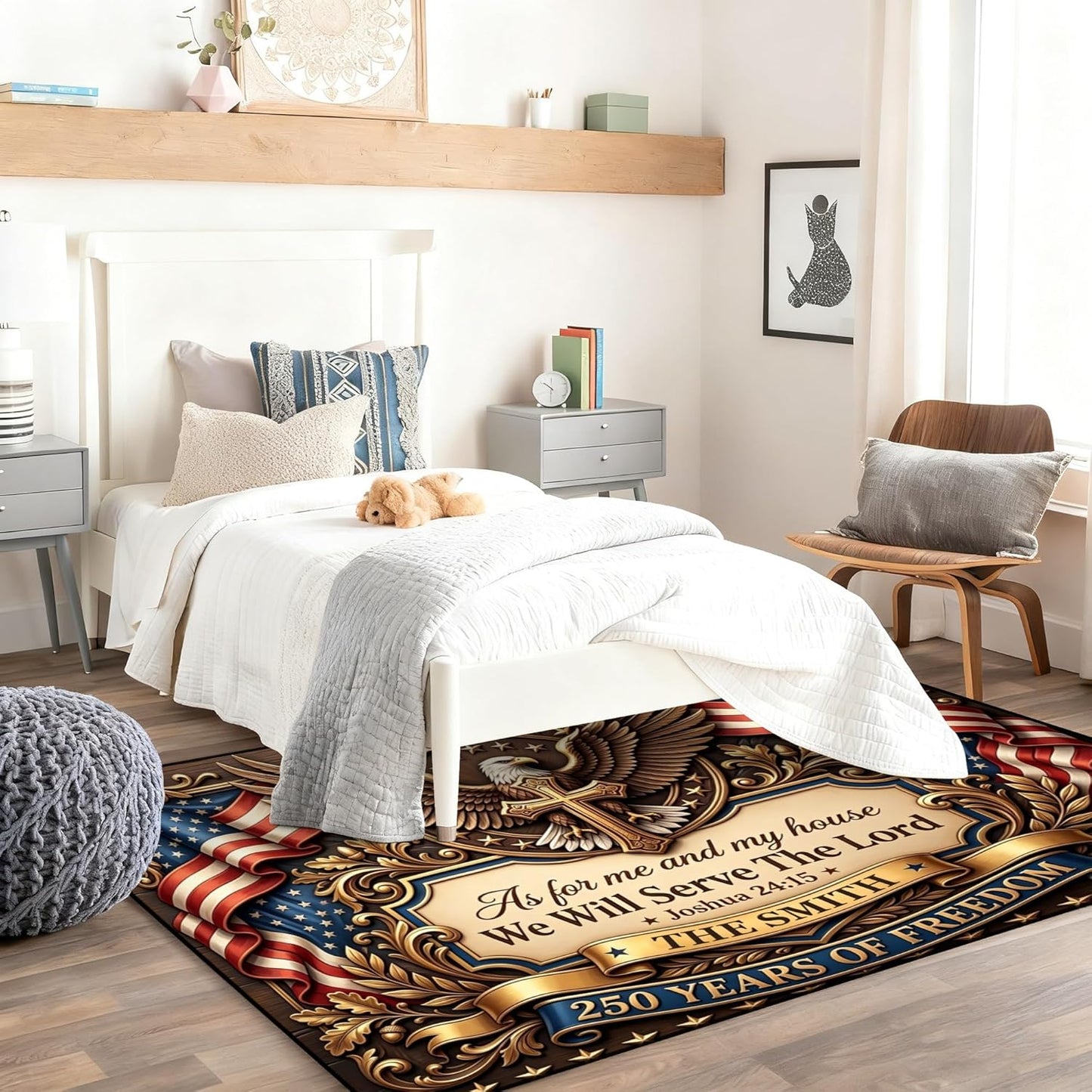 Personalized Family Name Initials Monogram Pink Rug, Shining Butterfly Printed Carpets for Girls Kids Butterfly Theme Living Room Indoor Bedroom Decor 5'×7' Soft Polyester Yoga Mat