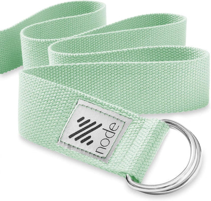 7-1/2' Yoga Strap for Stretching, Woven Cotton Blend Yoga Strap with Adjustable D-Ring Buckle for Exercise, Therapy and Fitness