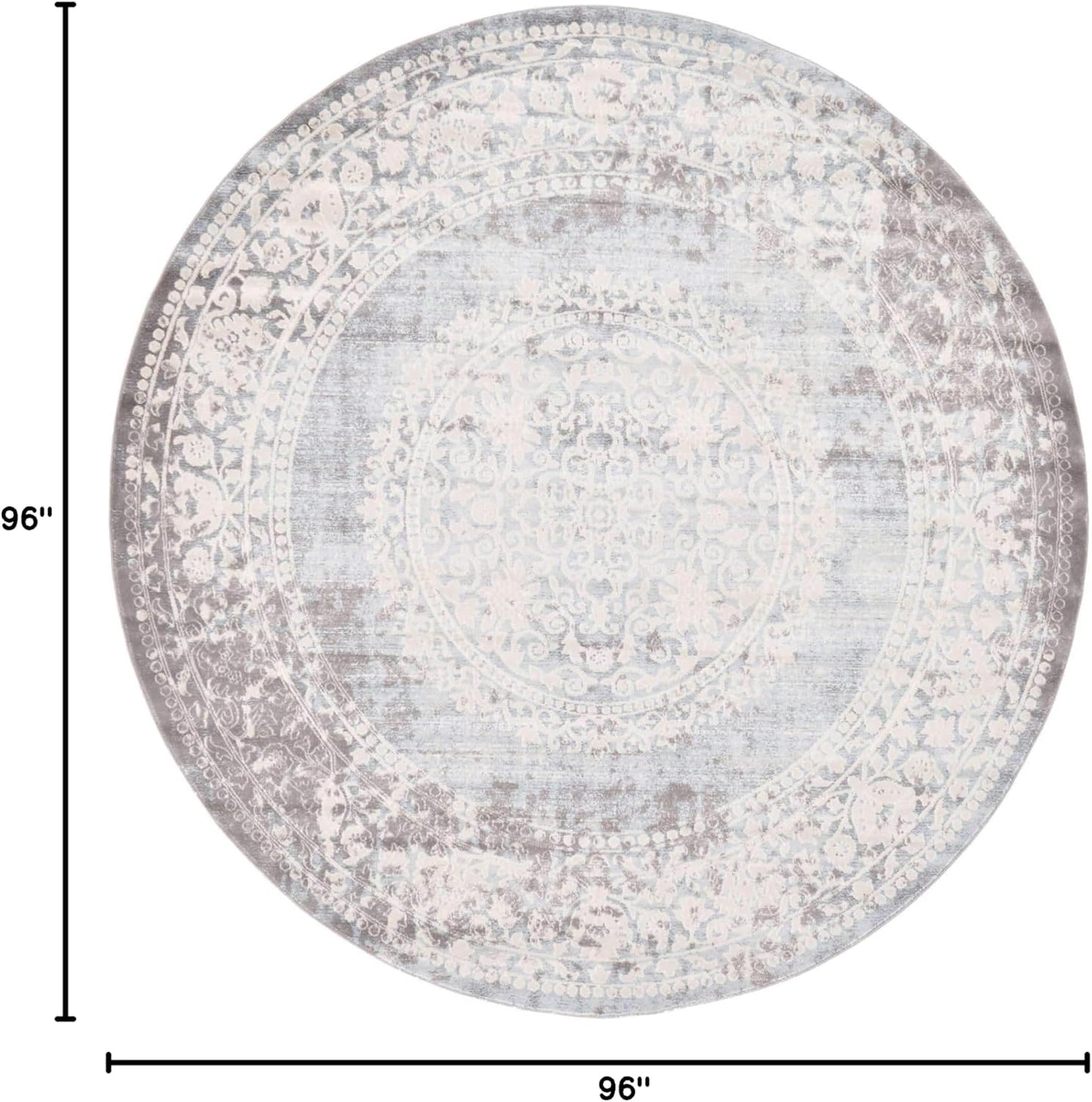 Unique Loom New Classical Collection Area Rug - Olwen (4'Round, Purple/ Gray)