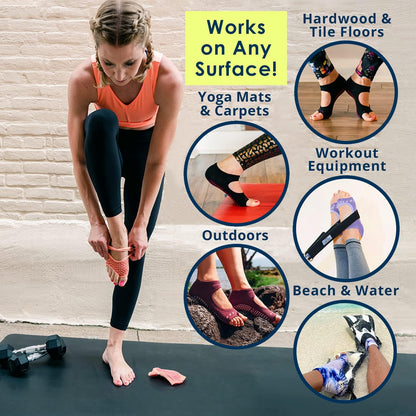 Tucketts Allegro Toeless Pilates Socks with Grips for Women, Non-Slip Open-Toe Grip Socks, Yoga, Barre, Dance, Reformer, Home