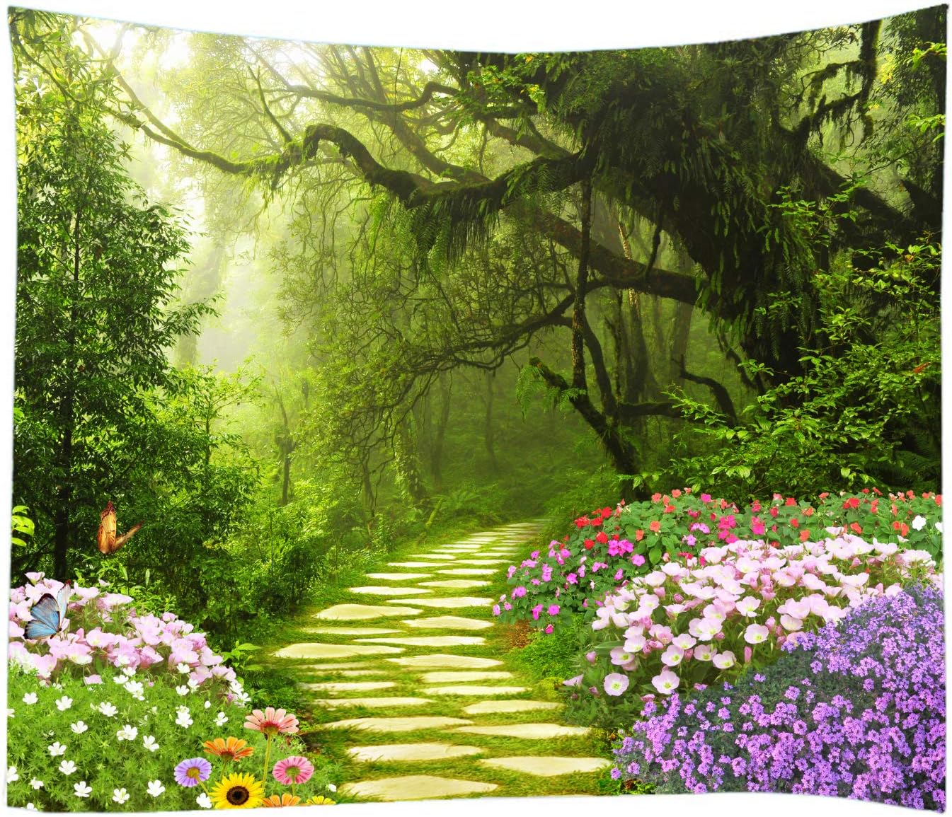 LYFANS Wooden Bridge Water Printing Fabric Tapestry Decorative Wall Art Tablecloth Bed Cover Picnic Carpet Beach Towel Bedroom Dormitory Living Room Multi functional Tapestry 79 x 59 inches