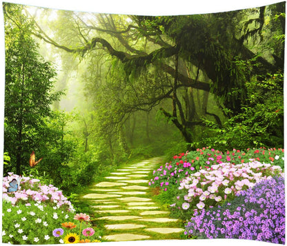 LYFANS Wooden Bridge Water Printing Fabric Tapestry Decorative Wall Art Tablecloth Bed Cover Picnic Carpet Beach Towel Bedroom Dormitory Living Room Multi functional Tapestry 79 x 59 inches