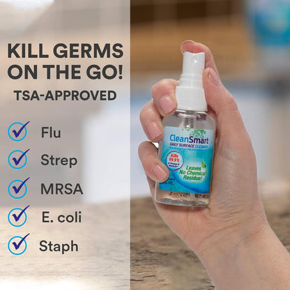 CleanSmart Daily Surface Cleaner and Pet-Safe Disinfectant, Kills 99.9% of Viruses, Bacteria, 23 ounce Bottle (Pack of 2)