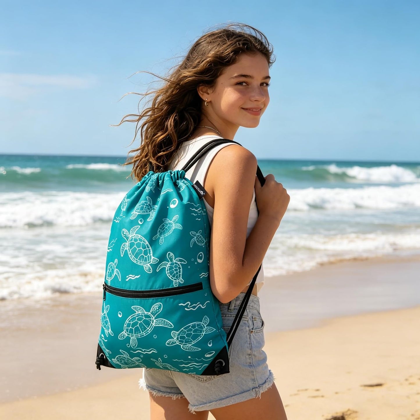 HOLYLUCK Drawstring Backpack Bag Sport Gym Sackpack - Colors A